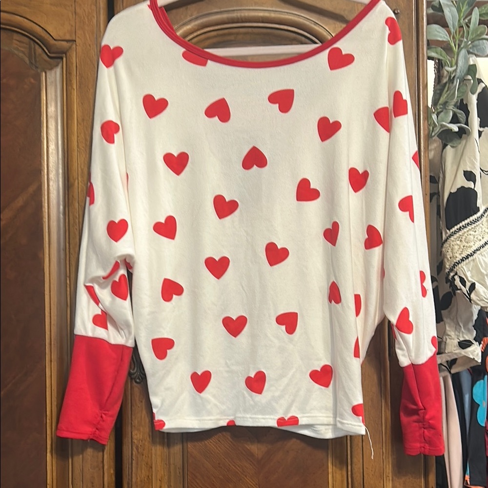 Red Heart Patterned Sweater